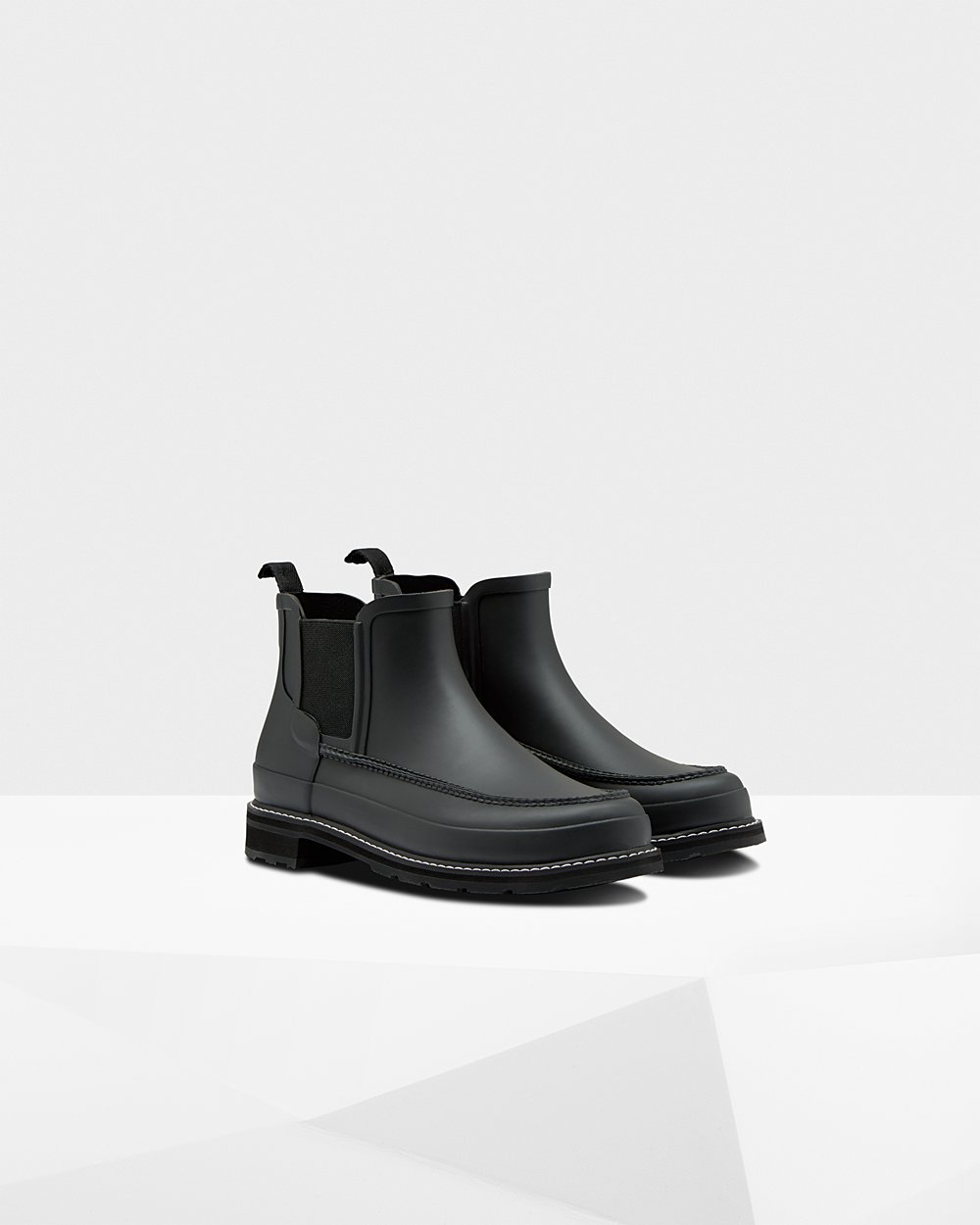 Chelsea Boots Heren - Hunter Refined Moc Toe - Zwart - 60BLWITEK